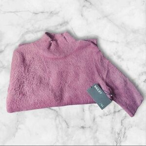 BAILEY 44 Maroon Mock Neck Short Sleeve Pullover Shiny Soft Sweater Size Medium